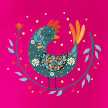 Folklór - sliepky s margarétkami Folklór - sliepky s margarétkami