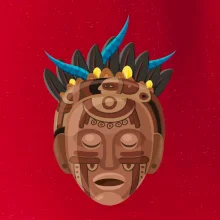 Mayová maska hnedá