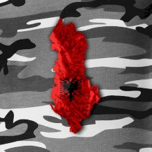 Mapa Albánsko reliéf hôr