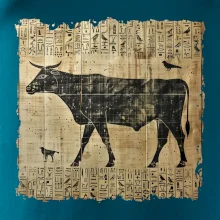 Egyptské hieroglyfy krava
