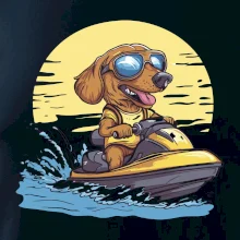 Jazvečík na vodnom skútri