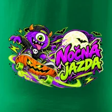 Nočná jazda - fialová príšerka na skateboarde