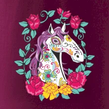 Kôň farebný s kvetinami