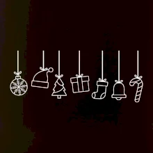 Rodinné vianočné tričká - Vianočné ozdoby na povrázku