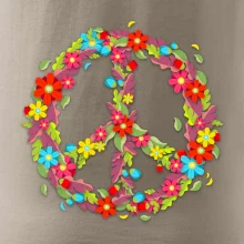 Peace symbol červené kvety