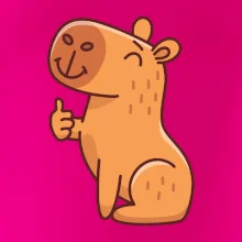 Kapybara s palcom hore