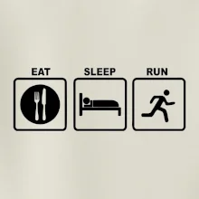 Eat sleep run štvorce