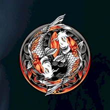 Yin & Yang Koi kapor - oranžový Yin & Yang Koi kapor - oranžový