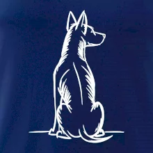 Pes kreslený zozadu