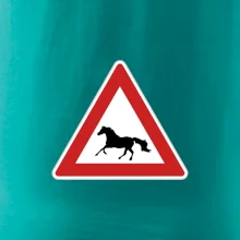 Dopravná značka - Pozor kôň bežiaci