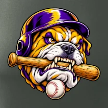 Baseballový buldok s pálkou