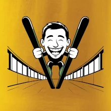 Vysmiatý kreslený skokan