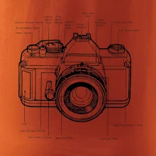 Nákres starý fotoaparát