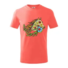 Kôň farebný s listami