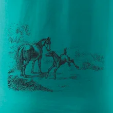 Kôň a žriebä maľované