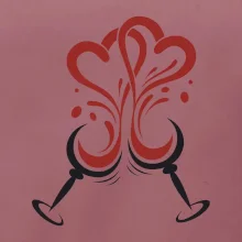 Víno je láska okrúhle poháre