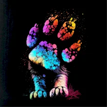 Abstraktné psie labka a nohy