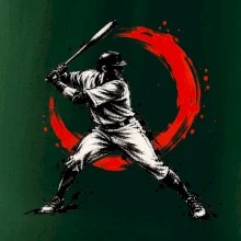 Baseballový pálkař japonská tušová malba