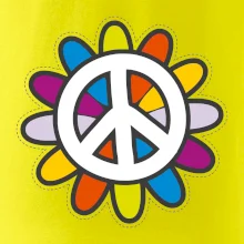 Peace symbol s kreslenou kvetinou