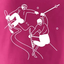 Lyžovanie - kreslené obrázok