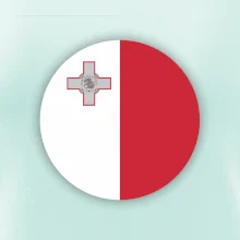 Vlajka Malta guľatá na prsník