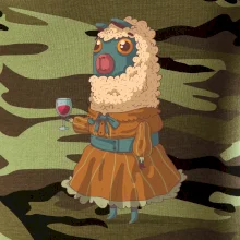 Alpaka s vínom žena