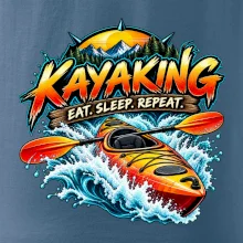 Kajak v divoké vodě eat sleep repeat