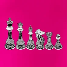 Šachové figúrky v rade - kreslené