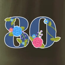 Kvetinové číslo kreslené - 80