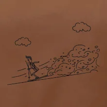 Kreslený lyžiar na horách