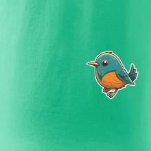 Vtáčik kreslený na prsníku