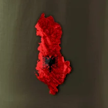 Mapa Albánsko reliéf hôr