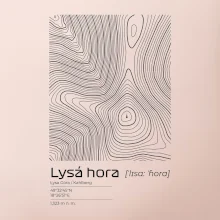 Lysá hora - vrstevnice v obdĺžniku