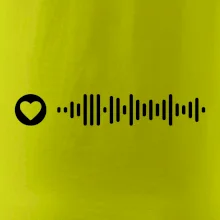 Zamilovaný Spotify kód na prsníku