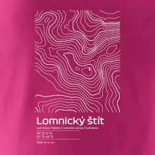 Lomnický štít - vrstevnice v obdĺžniku