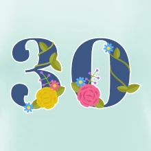 Kvetinové číslo kreslené - 30