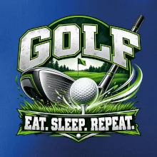 Golfová palica s loptičkou eat sleep repeat