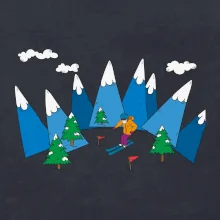 Lyžiar a farebné hory