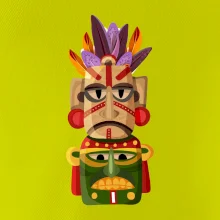 Mayová maska s perím