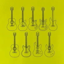 Typy gitár čiernej kresby