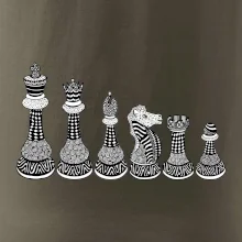 Šachové figúrky v rade - kreslené