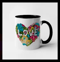 Love nápis květovaný