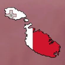 Mapa Malta s vlajkou