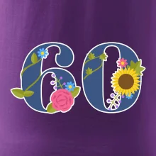Kvetinové číslo kreslené - 60