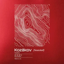 Kozákov - vrstevnice v obdĺžniku