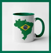 Brazília vlajka v mape