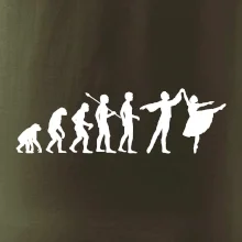 Evolúcia tanec - muž a žena so sukňou