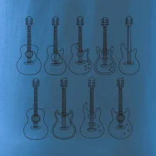 Typy gitár čiernej kresby