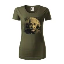 Albert Einstein so slúchadlami Albert Einstein so slúchadlami