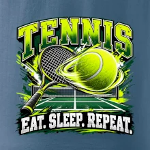 Tenisová raketa a míček eat sleep repeat